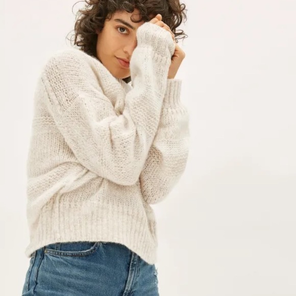 Everlane Puff Sweater Heathered Oat 